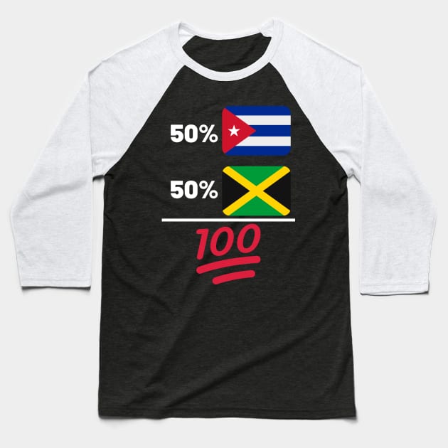 Cuban And Jamaican Mix DNA Heritage Baseball T-Shirt by Just Rep It!!